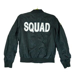 New Look Womens Jacket SZ M Black SQUAD Windbreaker Long Sleeve‎ Outdoor Costume